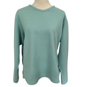 Sahalie Teal Green Fleece Women’s XL Crewneck Sweatshirt - one flaw